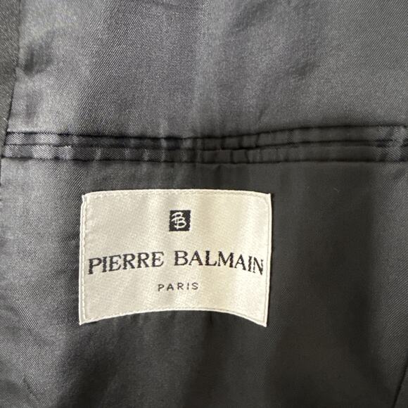 Pierre Balmain Tuxedo Jacket Blazer Men 42S Black 100% Wool Formal Wedding Satin - Picture 7 of 11